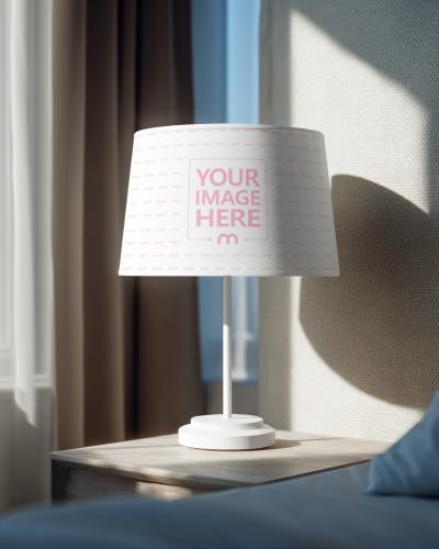 Lamp Mockup in Bedroom Scene with Sunlit View