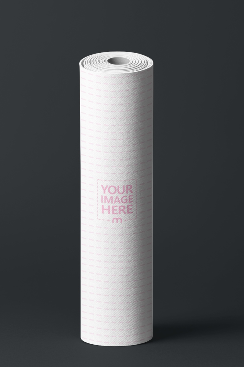 Rolled Up Yoga Mat Mockup on Dark Background Rolled Up Yoga Mat Mockup on Dark Background preview image