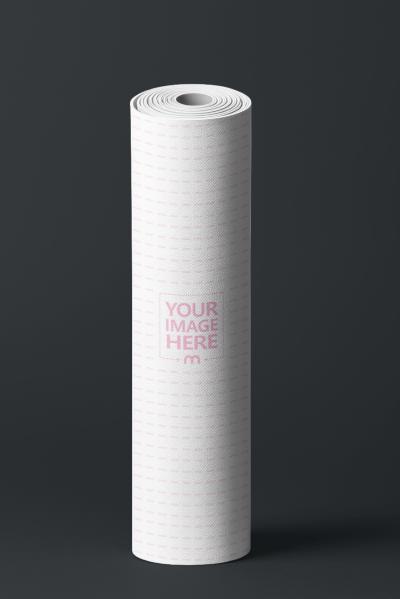 Rolled Up Yoga Mat Mockup on Dark Background