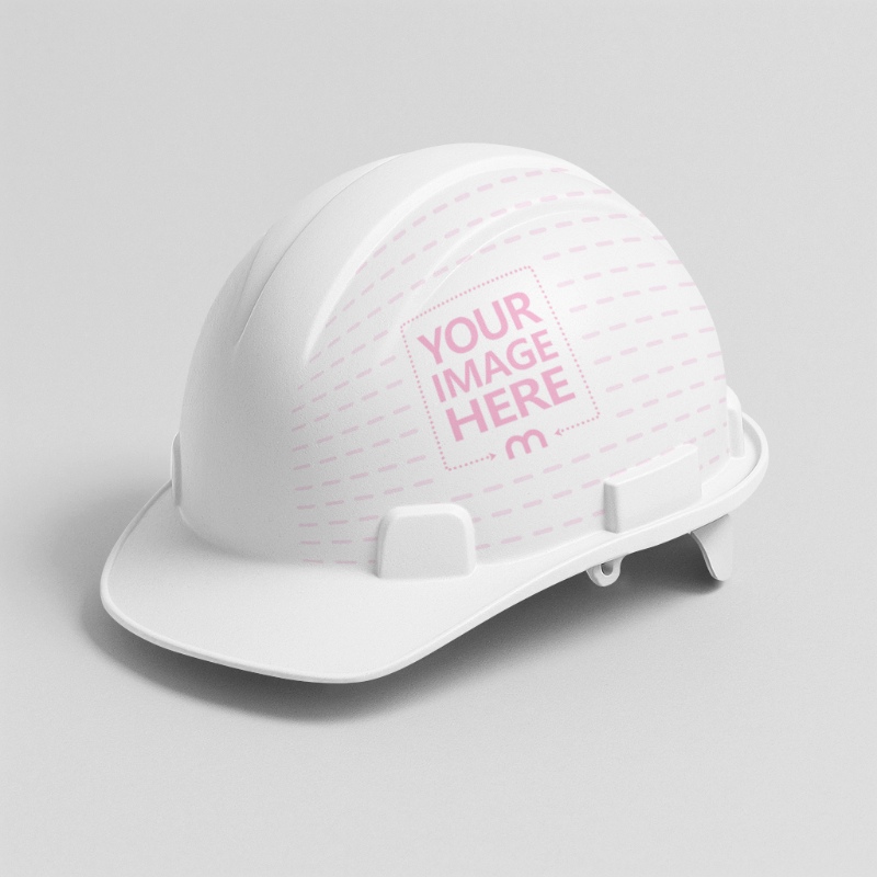 Safety Helmet Mockup on White Background for Industrial Gears preview image