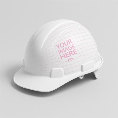 Safety Helmet Mockup on White Background for Industrial Gears