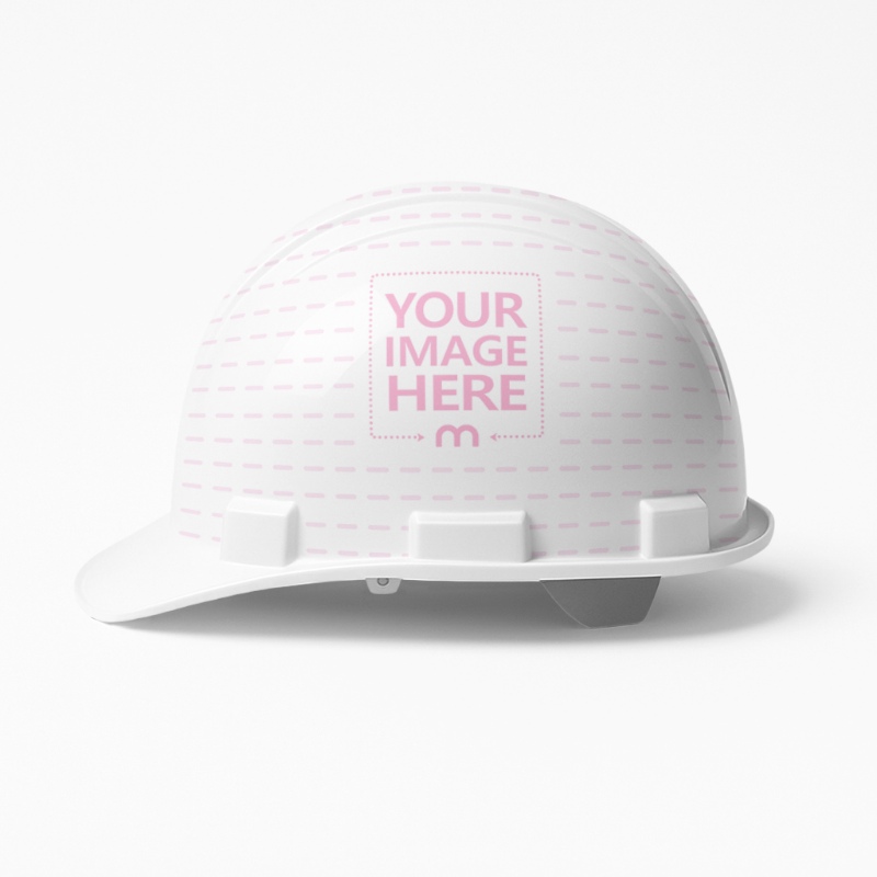 Side View Safety Helmet Mockup on White Background preview image
