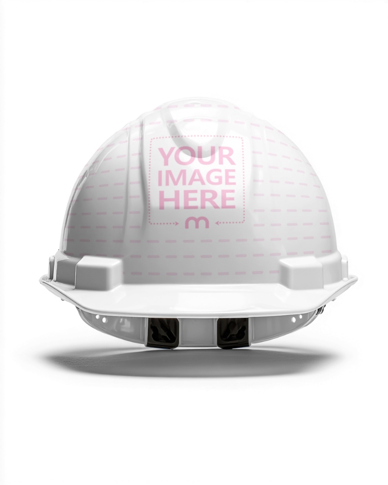 Safety Helmet Mockup Front View for Logo Review preview image