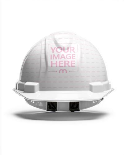 Safety Helmet Mockup Front View for Logo Review