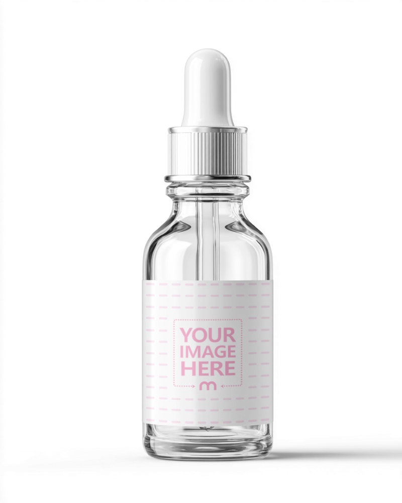 Serum Bottle Mockup on White Background for Cosmetic Packaging preview image