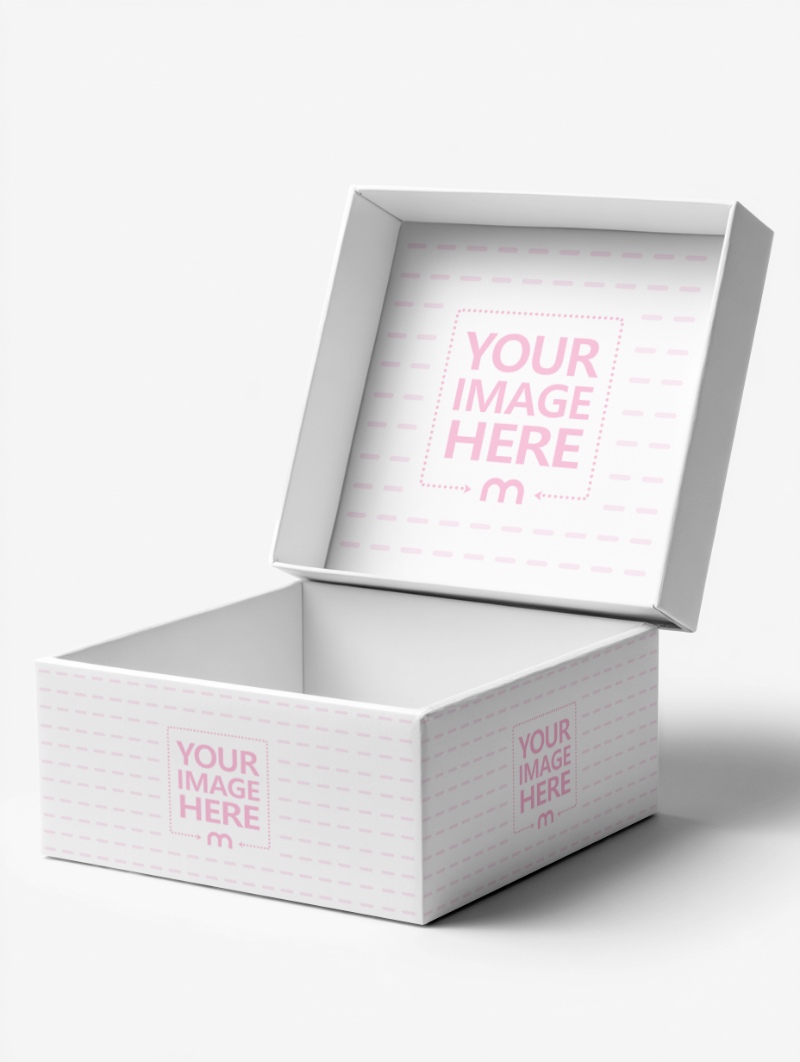 Rectangle Open Box Mockup on White Background preview image