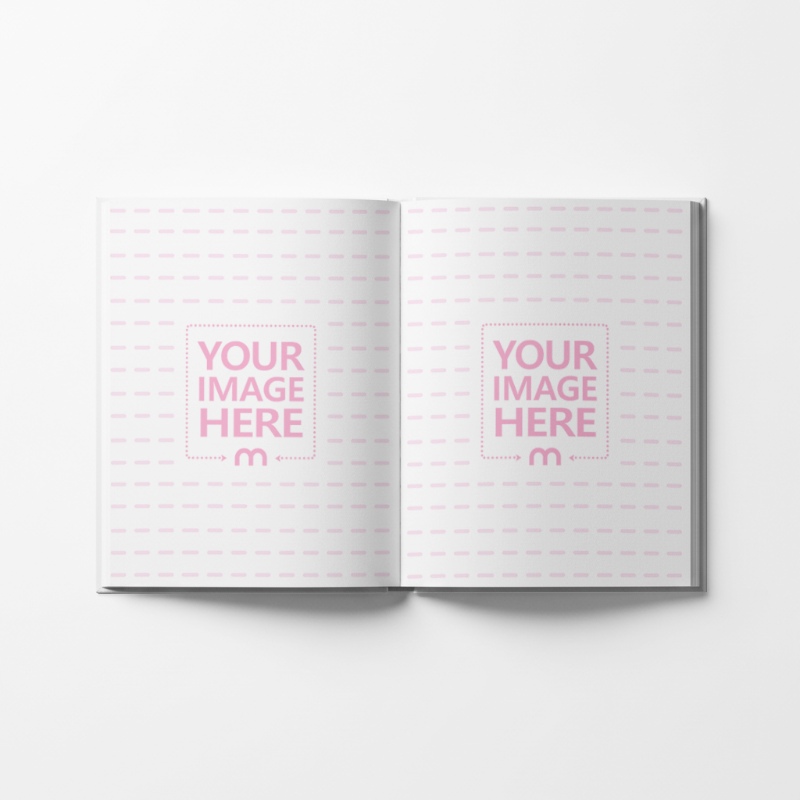 Top View Open Book Page Mockup on Isolated Background preview image