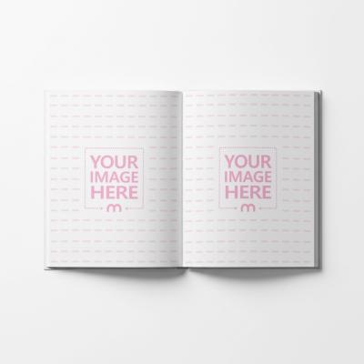 Top View Open Book Page Mockup on Isolated Background