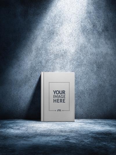 Book Cover Mockup on Floor with Overhead Light for
