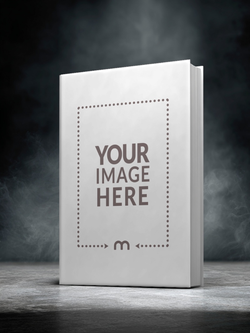 Book Cover Mockup in Angled View with Dark Smoky Background preview image