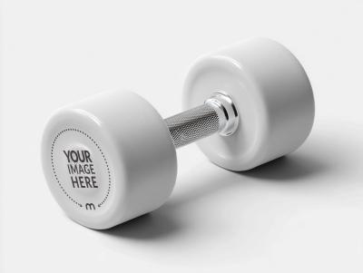 Dumbbell Mockup on Isolated Background for Gym Equipment