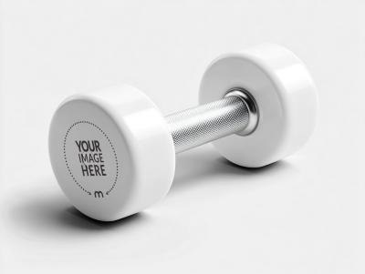 Dumbbell Mockup on Clean Isolated Background