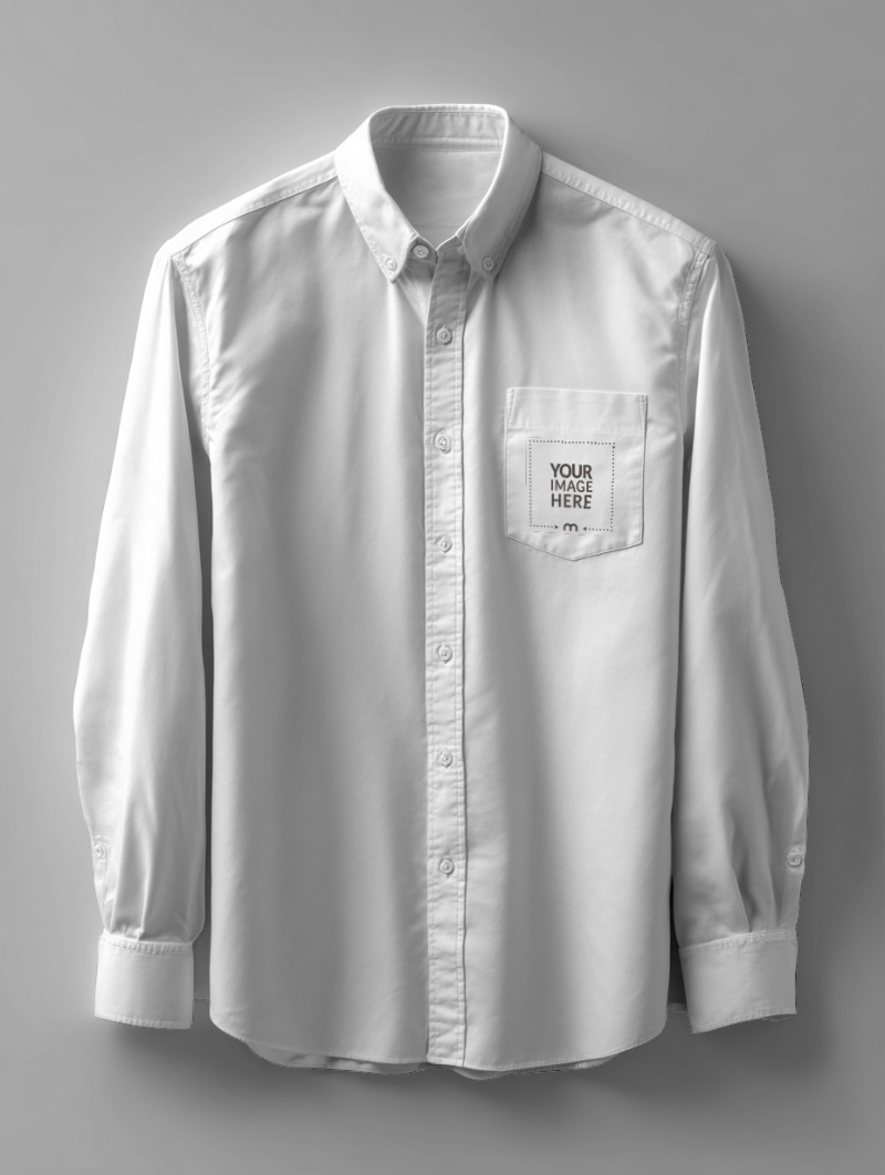 Full Sleeve Shirt Pocket Mockup in Studio Background preview image