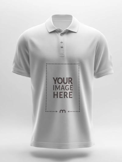 Polo T-Shirt Mockup Placed on White Background for E-Commerce Use
