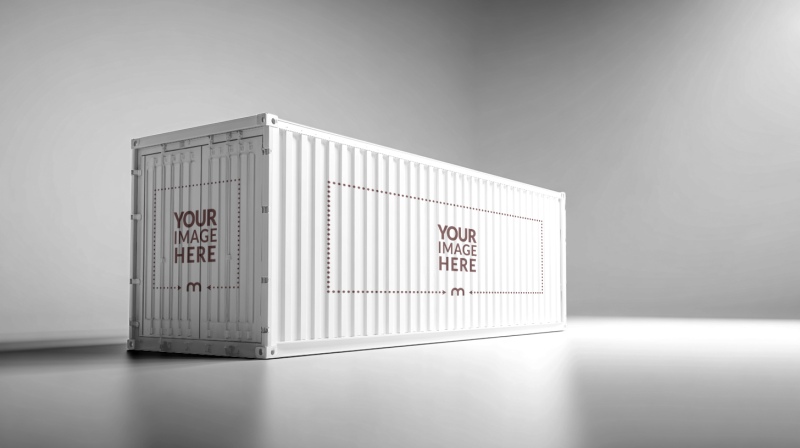 Shipping Container Mockup in Room for Industrial Décor preview image