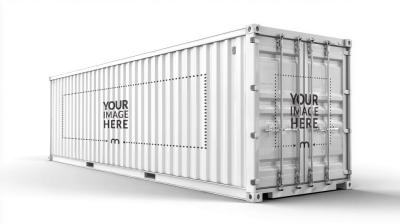 Shipping Container Mockup on Isolated Background for Logistics Branding