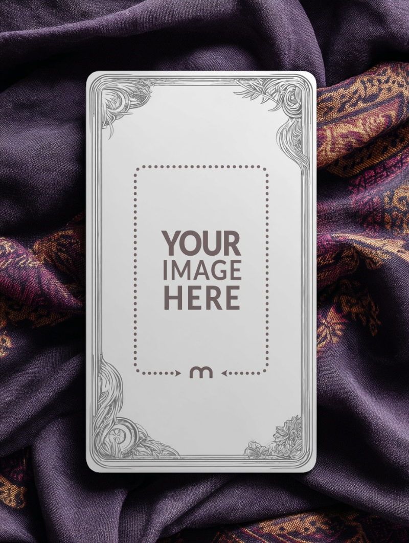 Tarot Card Mockup Top View for Mystical Reading Deck Design preview image