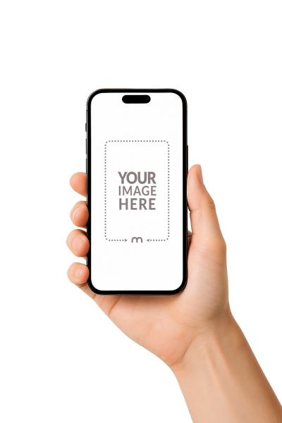 iPhone 17 Mockup Generator in Hand with Clean White Background