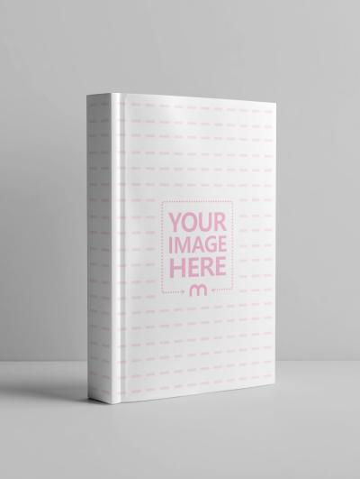 Book Cover and Spine Mockup in Minimal Gray Background
