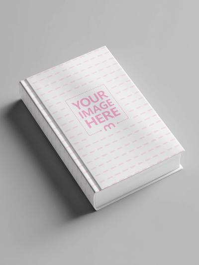 Diagonal View Book Cover Mockup on Clean Background