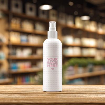 Spray Bottle Mockup with Retail Shop Background