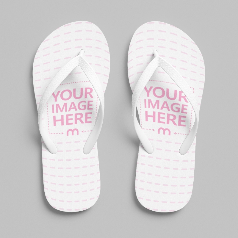 Flipflops Mockup on Editable Background in Minimalist Scene preview image