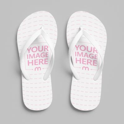 Flipflops Mockup on Editable Background in Minimalist Scene