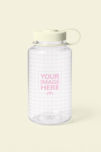 Transparent Bottle Mockup on Editable Background