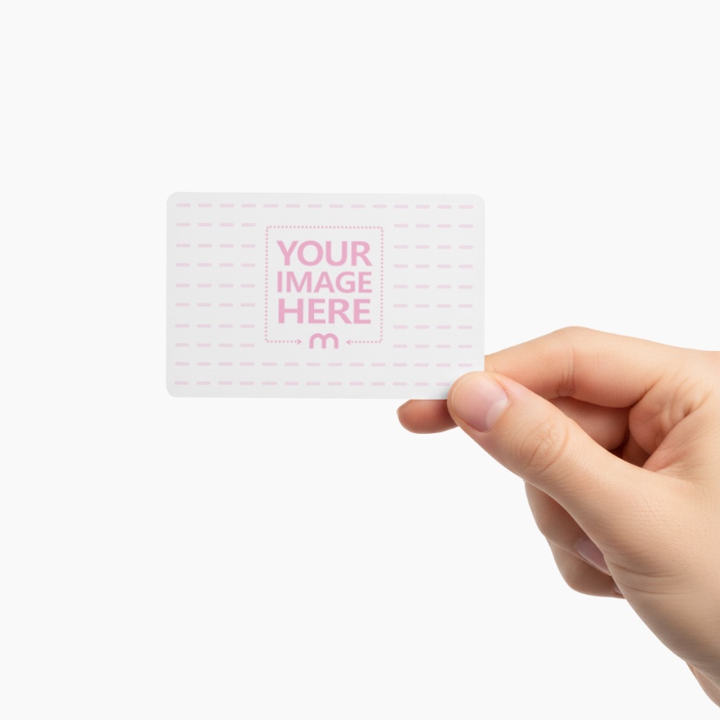 Business Card in Hand Mockup on White Background preview image