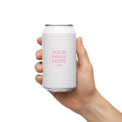 Soda Can Mockup on White Background in Minimalist Layout