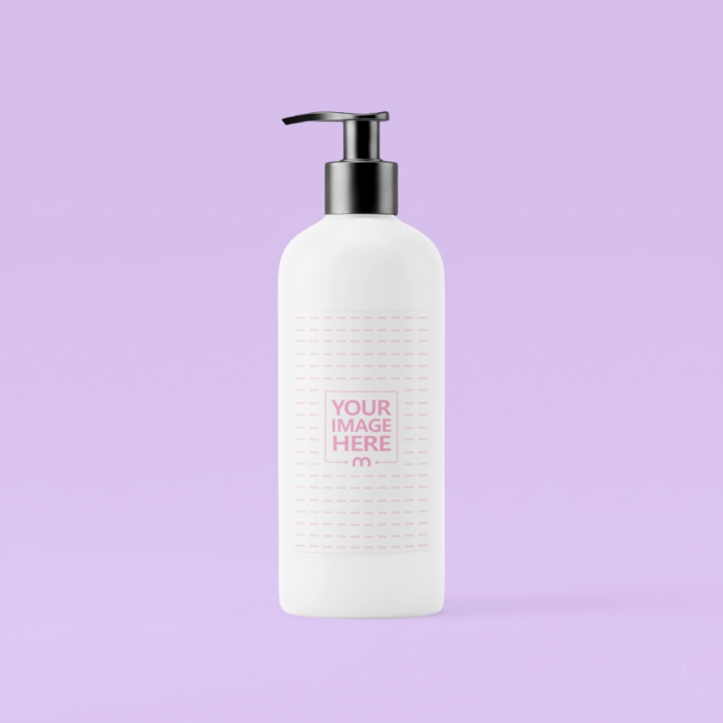 Soap Bottle Mockup on Light Purple Background preview image