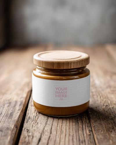 Peanut Butter Container Label Close-Up Mockup