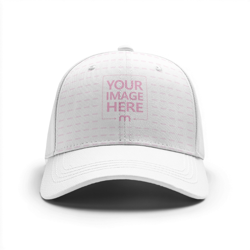 Snapback Cap Mockup on White Background in Studio Composition preview image