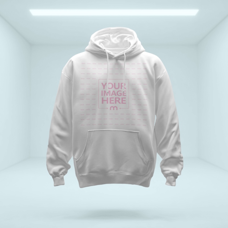 Hoodie Mockup on Light Futuristic Background preview image