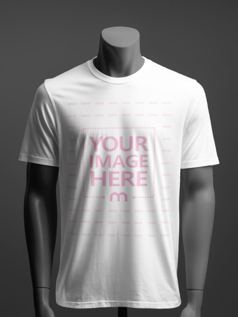 T-Shirt Mockup on Mannequin with Dark Background in Studio preview image
