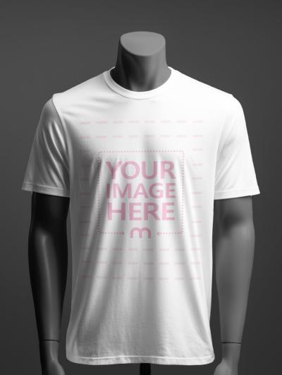 T-Shirt Mockup on Mannequin with Dark Background in Studio