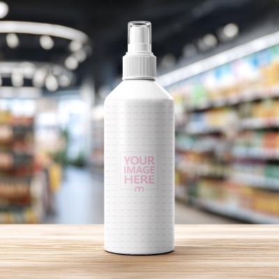 Spray Bottle Mockup with in Retail Store Background