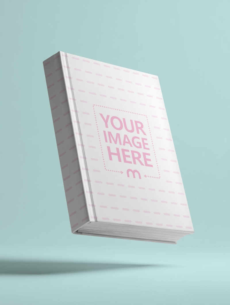 Floating Book Cover Mockup in Midair on Editable Background preview image