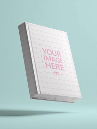 Floating Book Cover Mockup in Midair on Editable Background