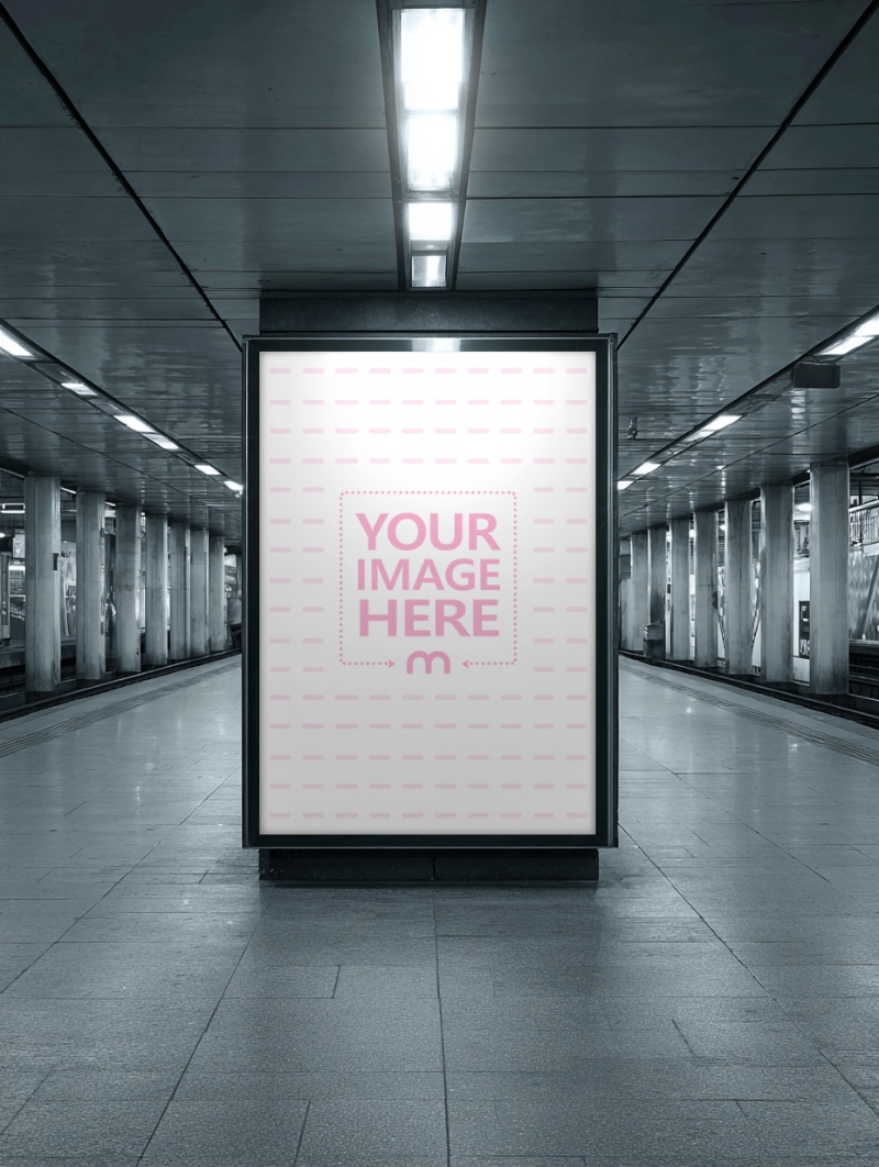 Billboard Mockup in Metro Station preview image