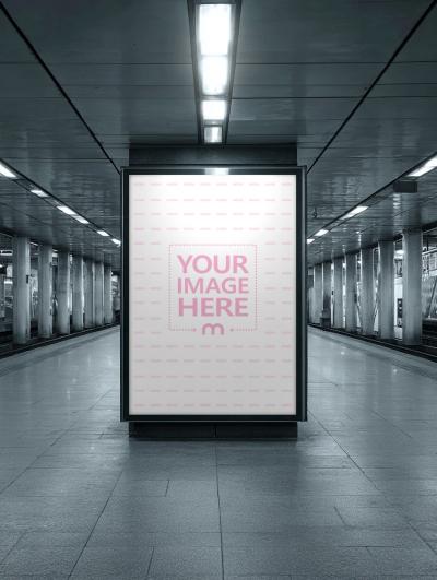 Billboard Mockup in Metro Station