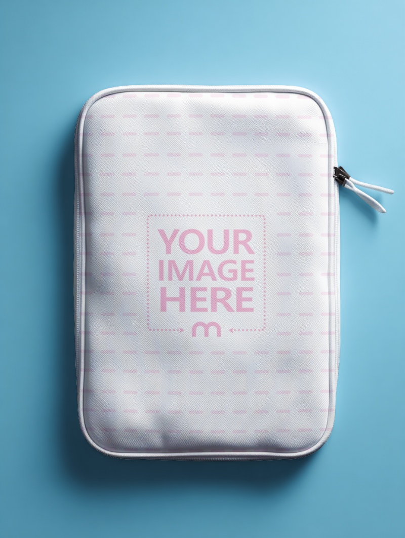 Top View of Laptop Bag Mockup on Neutral Background preview image