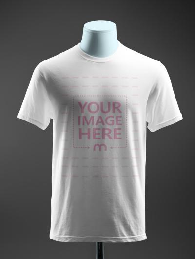 T-Shirt Mockup on Mannequin with Dark Studio Backdrop