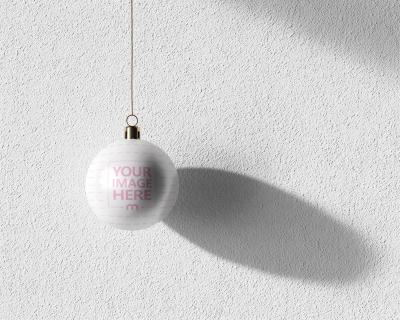 Christmas Ornament Mockup on Textured Background