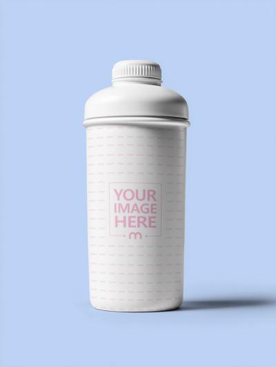 Protein Shaker Mockup on Neutral Background with Soft Shadows