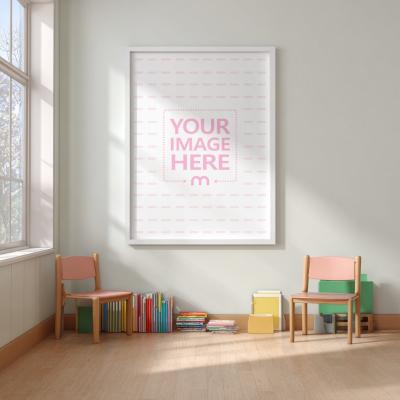 Poster Frame Mockup in Kids Room with Reading Nook