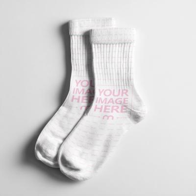 Socks Mockup on Neutral Background with Studio Light