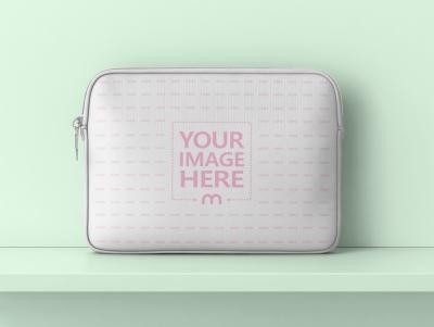 Laptop Bag Mockup on Light Green Background