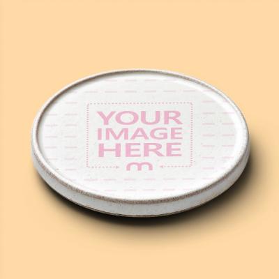 Round Coaster Mockup on Editable Background with Minimal Setup