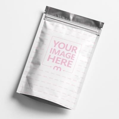 Top View Ziplock Pouch Mockup with Soft Shadows on White